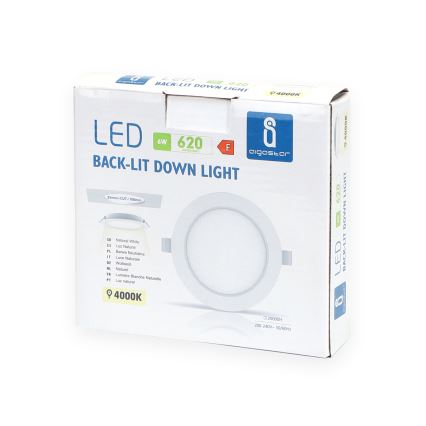 Aigostar - LED įleidžiamas lubinis šviestuvas LED/6W/230V 4000K diametras 11,8 cm balta