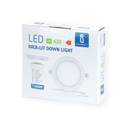 Aigostar - LED įleidžiamas lubinis šviestuvas LED/6W/230V 6500K diametras 11,8 cm balta