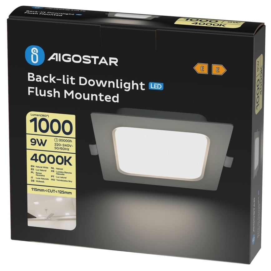 Aigostar - LED įleidžiamas lubinis šviestuvas LED/9W/230V 4000K 14,5x14,5 cm baltas