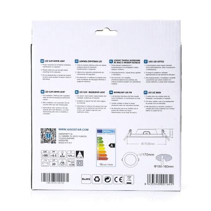 Aigostar - LED įleidžiamas lubinis šviestuvas ULTRATHIN LED/16W/230V 6000K balta