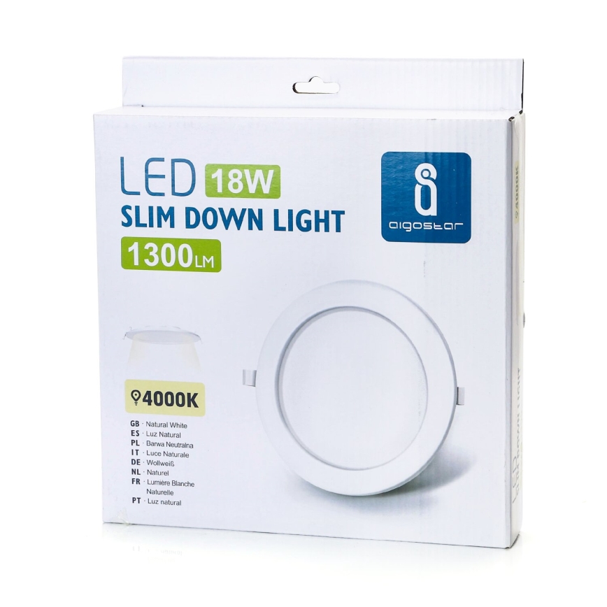 Aigostar - LED įleidžiamas lubinis šviestuvas ULTRATHIN LED/18W/230V 4000K balta