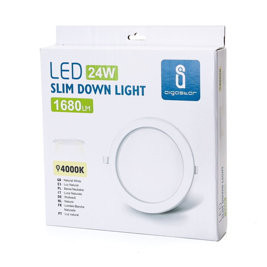 Aigostar - LED įleidžiamas lubinis šviestuvas ULTRATHIN LED/24W/230V 4000K balta