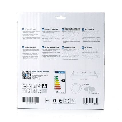 Aigostar - LED įleidžiamas lubinis šviestuvas ULTRATHIN LED/24W/230V 4000K balta