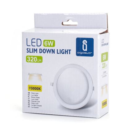 Aigostar - LED įleidžiamas lubinis šviestuvas ULTRATHIN LED/6W/230V 3000K balta