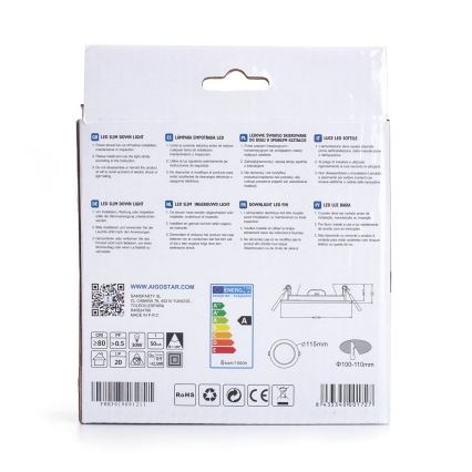 Aigostar - LED įleidžiamas lubinis šviestuvas ULTRATHIN LED/6W/230V 3000K balta