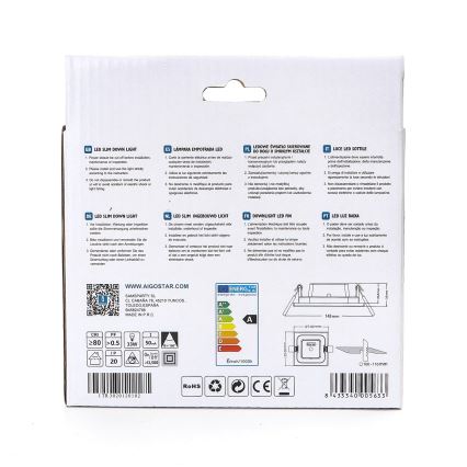 Aigostar - LED įleidžiamas lubinis šviestuvas ULTRATHIN LED/6W/230V 6000K balta
