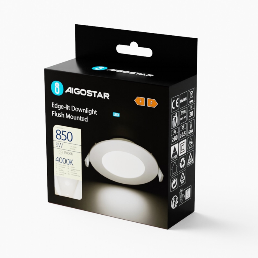 Aigostar - LED įleidžiamas lubinis šviestuvas ULTRATHIN LED/9W/230V 4000K balta