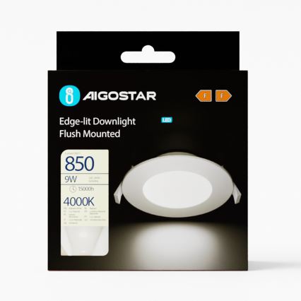 Aigostar - LED įleidžiamas lubinis šviestuvas ULTRATHIN LED/9W/230V 4000K balta