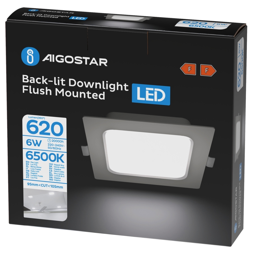Aigostar - LED įleidžiamas šviestuvas LED/6W/230V 6500K 12x12 cm baltas