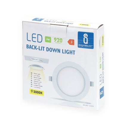 Aigostar - LED įleidžiamas šviestuvas LED/9W/230V 3000K, skersmuo 14,5 cm, baltas