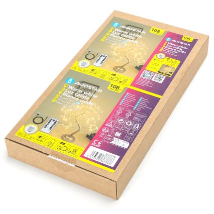 Aigostar - LED Kalėdinė dekoracija 108xLED/3xAA/8 funkcijų 45cm šilta balta