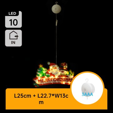 Aigostar - LED kalėdinė dekoracija 10xLED/3xAAA linksmų kalėdų 13 cm