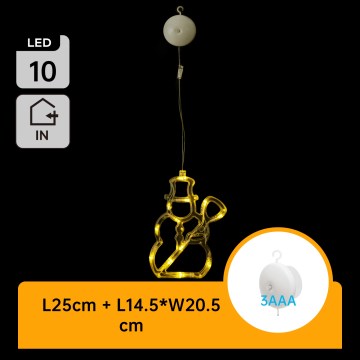 Aigostar - LED kalėdinė dekoracija 10xLED/3xAAA sniego senis 20,5 cm