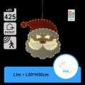 Aigostar - LED Kalėdinė dekoracija 425xLED/3xAA IP44 + nuotolinis valdymas Kalėdų senelis 30 cm