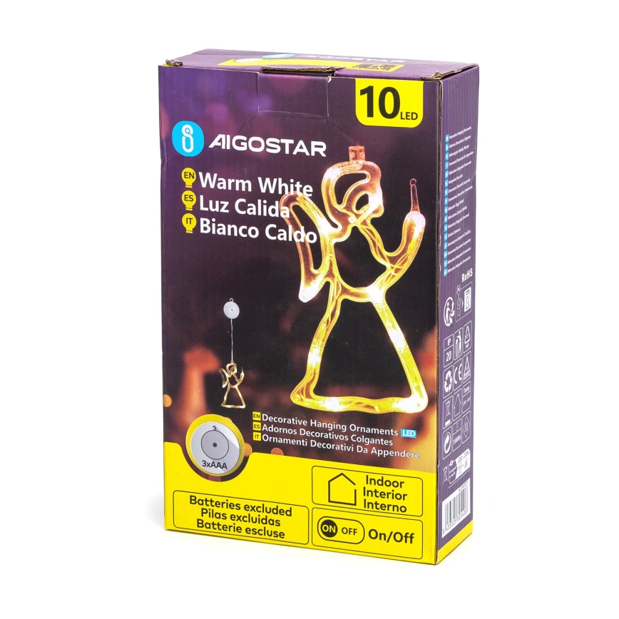 Aigostar - LED Kalėdinė dekoracija LED/3xAAA angelas 21 cm