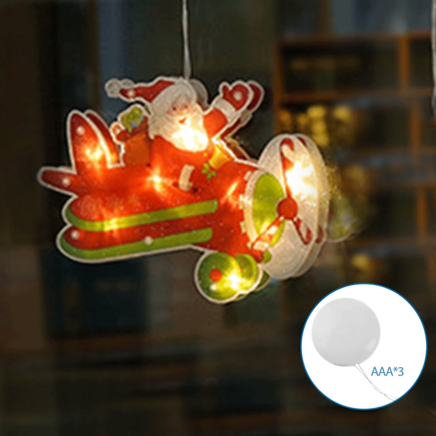 Aigostar - LED kalėdinė dekoracija LED/3xAAA Kalėdinis lėktuvas 17cm