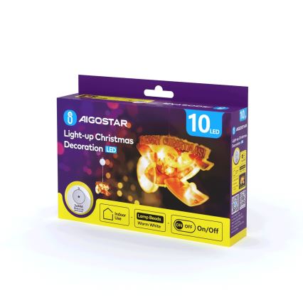 Aigostar - LED kalėdinė dekoracija LED/3xAAA Kalėdinis lėktuvas 17cm