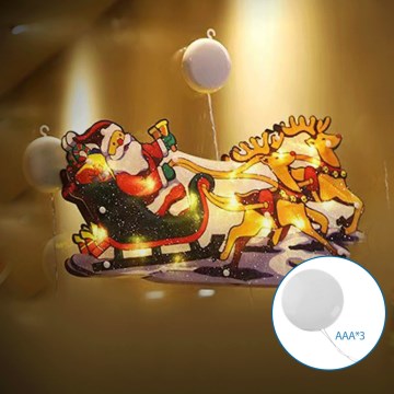 Aigostar - LED kalėdinė dekoracija LED/3xAAA Kalėdų Senelis su šiaurės elniais 13,4cm