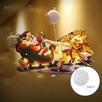 Aigostar - LED kalėdinė dekoracija LED/3xAAA Kalėdų Senelis su šiaurės elniais 23cm