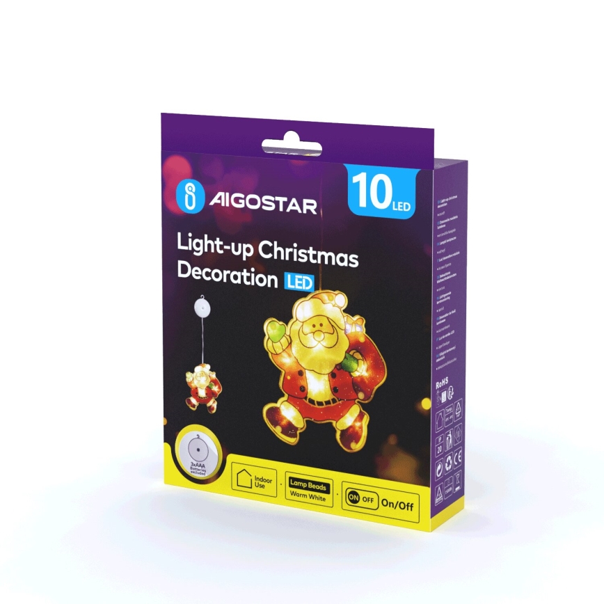 Aigostar - LED kalėdinė dekoracija LED/3xAAA Santa 20cm
