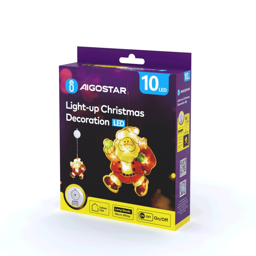 Aigostar - LED kalėdinė dekoracija LED/3xAAA Santa 20cm
