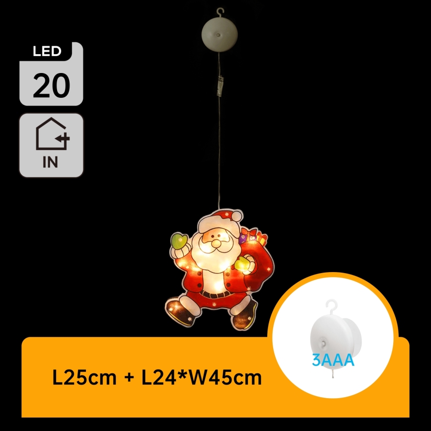 Aigostar - LED kalėdinė dekoracija LED/3xAAA Santa 45cm