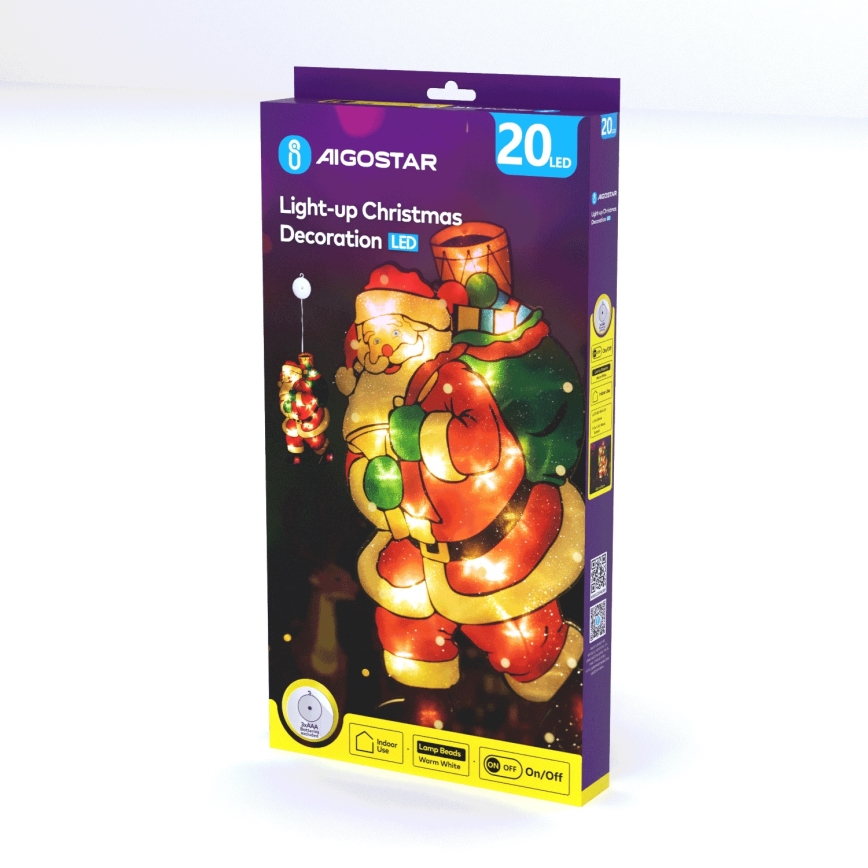 Aigostar - LED kalėdinė dekoracija LED/3xAAA Santa 45cm