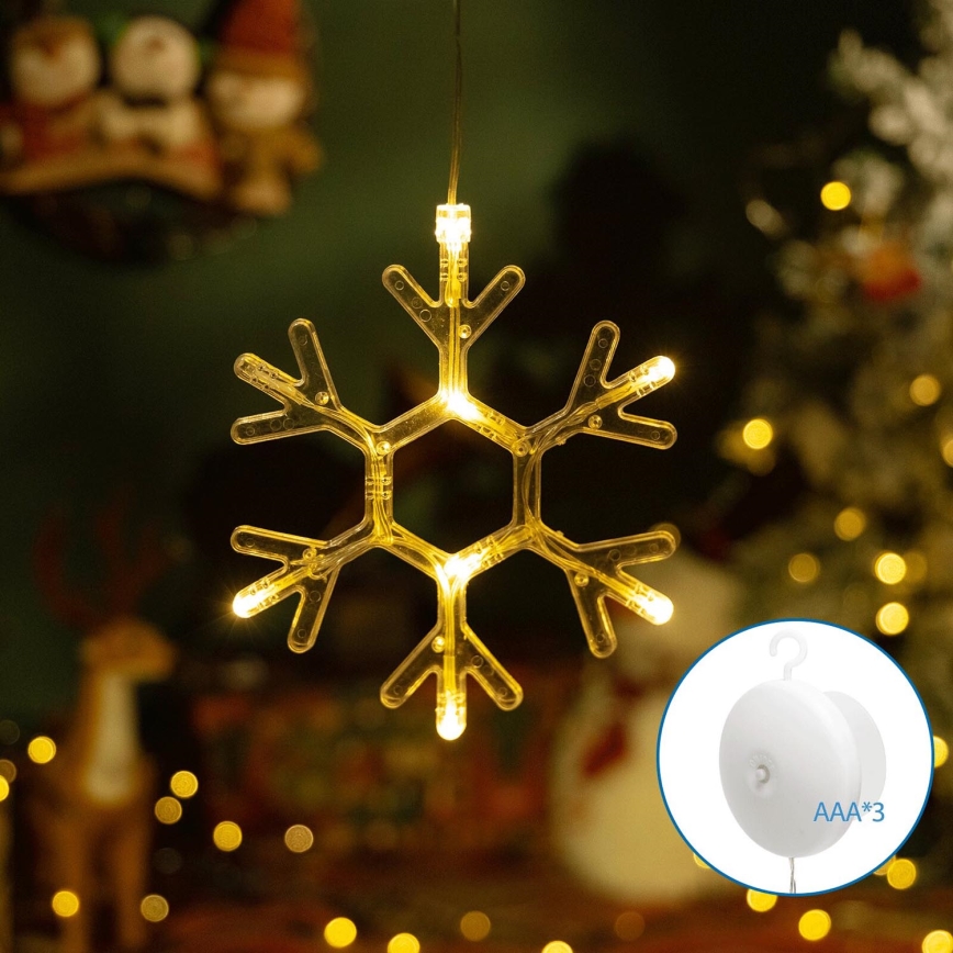 Aigostar - LED kalėdinė dekoracija LED/3xAAA šilta balta snaigė 19cm