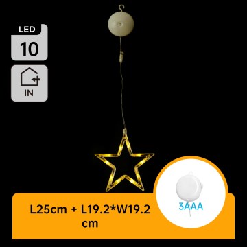 Aigostar - LED kalėdinė dekoracija LED/3xAAA žvaigždė 19cm