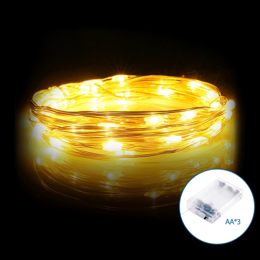 Aigostar - LED kalėdinė girlianda 100xLED/3xAA 10,3m šilta balta