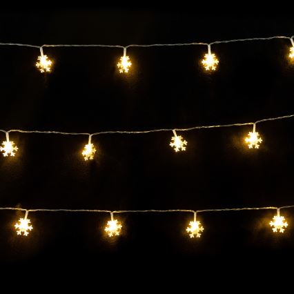 Aigostar - LED Kalėdinė girlianda 10xLED/3xAA 1,5m šilta balta snaigės