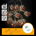 Aigostar - LED kalėdinė girlianda 10xLED/3xAA 1,5m šiltai balta kojinės