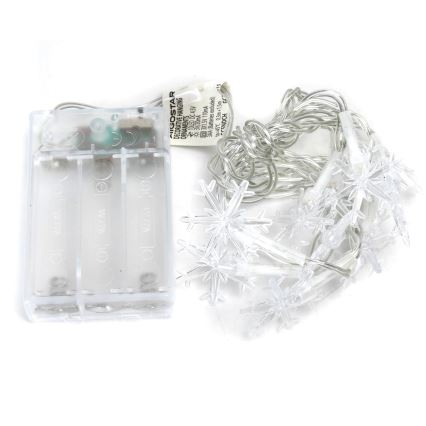 Aigostar - LED Kalėdinė girlianda 10xLED/3xAA 1,5m šiltai balta snaigės