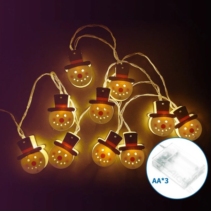 Aigostar - LED kalėdinė girlianda 10xLED/3xAA 1,5m šiltai balta sniego senis