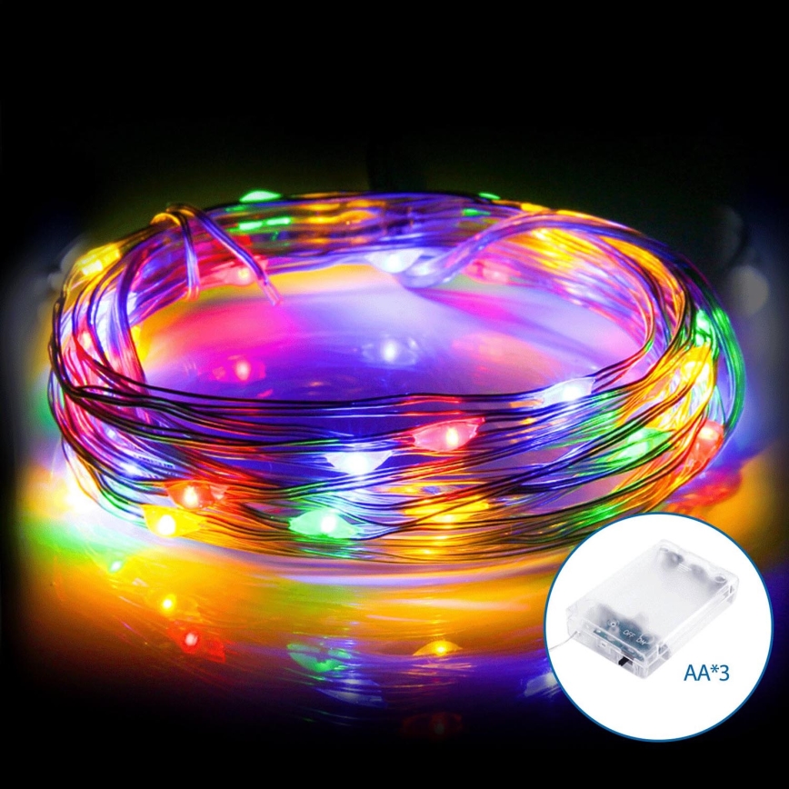Aigostar - LED kalėdinė girlianda 20xLED/3xAA 2,3m daugiaspalvis