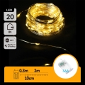 Aigostar - LED Kalėdinė girlianda 20xLED/3xAA 2,3m šilta balta