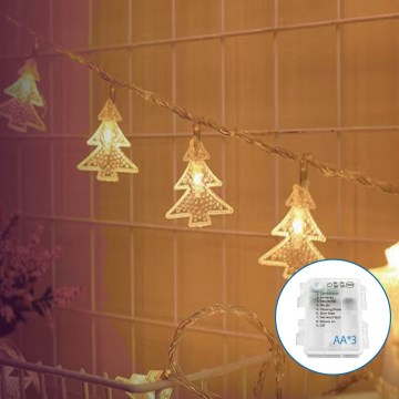 Aigostar - LED kalėdinė girlianda 20xLED/3xAA 3,3m medžiai