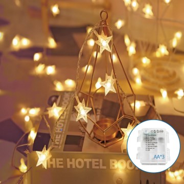 Aigostar - LED kalėdinė girlianda 20xLED/3xAA 3,3m žvaigždės