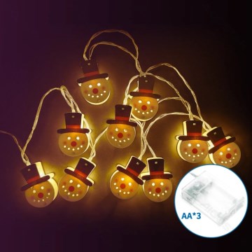 Aigostar - LED kalėdinė girlianda 20xLED/3xAA 3 m šiltai balta sniego senis