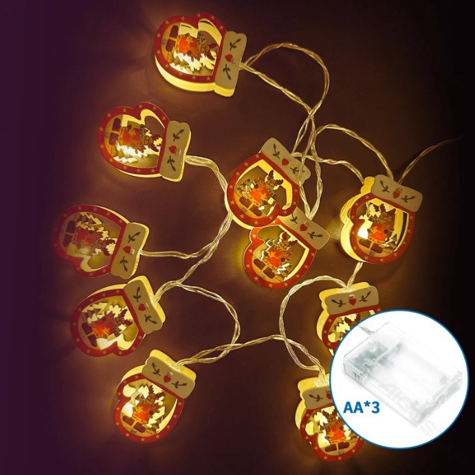 Aigostar - LED kalėdinė girlianda 20xLED/3xAA 3m šiltai balta pirštinės