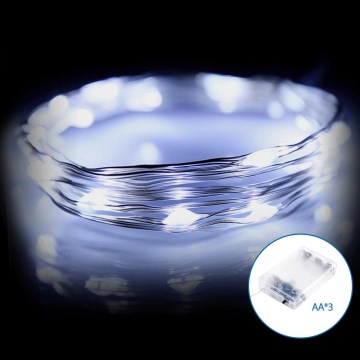 Aigostar - LED kalėdinė girlianda 50xLED/3xAA 5,3m šalta balta