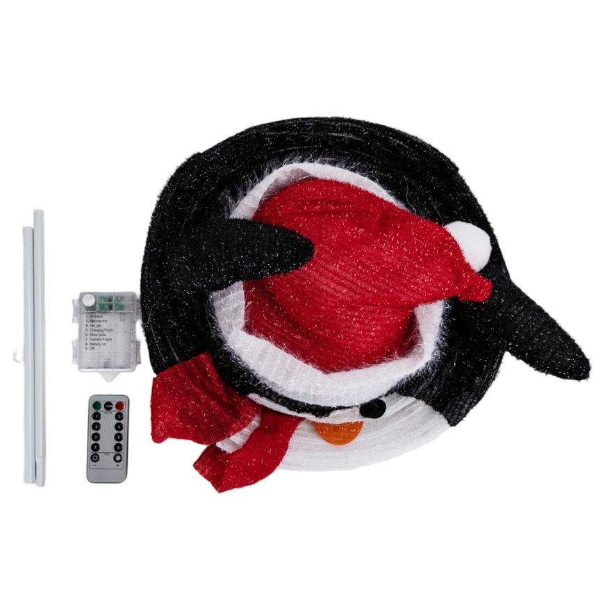 Aigostar - LED kalėdinė lauko dekoracija 50xLED/3xAA 0,7m IP44 pingvinas + nuotolinis valdymas