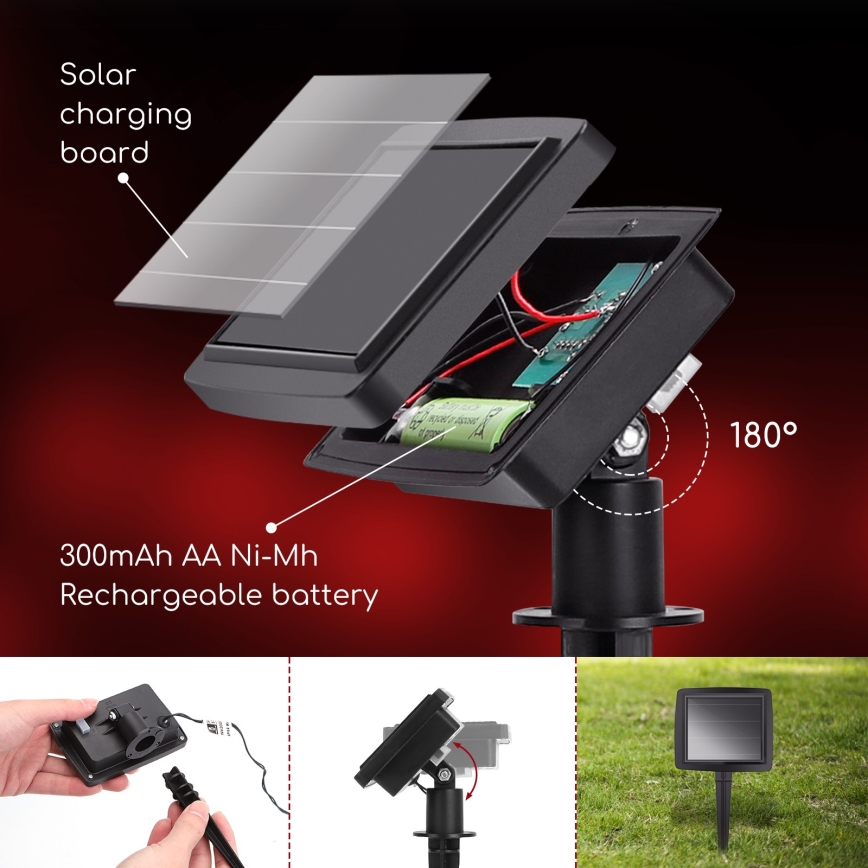 Aigostar - LED Kalėdinė saulės grandinė 10xLED/3,8 m IP44 šalta balta 400 mAh