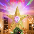 Aigostar - LED Kalėdinis snaigių projektorius LED/5W/230V daugiaspalvė auksinė žvaigždė
