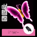 Aigostar - LED Lauko dekoracija 372xLED 60 cm IP44 drugelis/rožinė