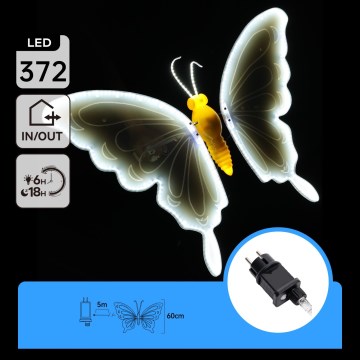 Aigostar - LED Lauko dekoracija 372xLED IP44 šaltai balta drugelis