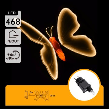 Aigostar - LED Lauko dekoracija 504xLED IP44 šilta balta drugelis