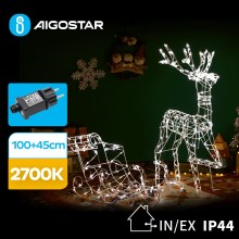 Aigostar - LED Lauko dekoracija LED/3,6W/31/230V 2700K 90/45cm IP44 ELNIAS su rogėmis