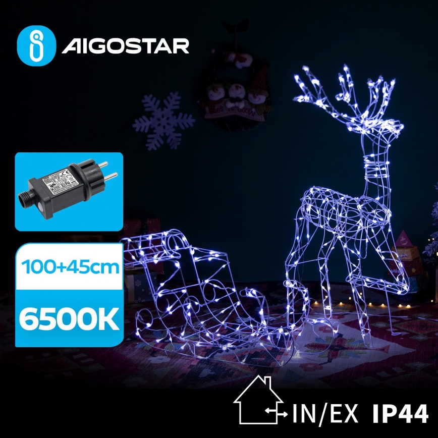 Aigostar - LED Lauko dekoracija LED/3,6W/31/230V 6500K 90/45cm IP44 elnias su rogėmis