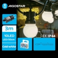 Aigostar - LED lauko dekoratyvinė girlianda 10xLED/3m IP44 šaltai balta